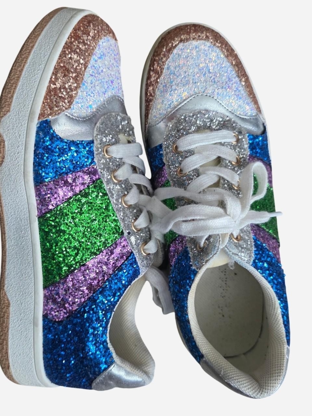 Cape Robbin Multicolor Glitter Athletic Sneakers